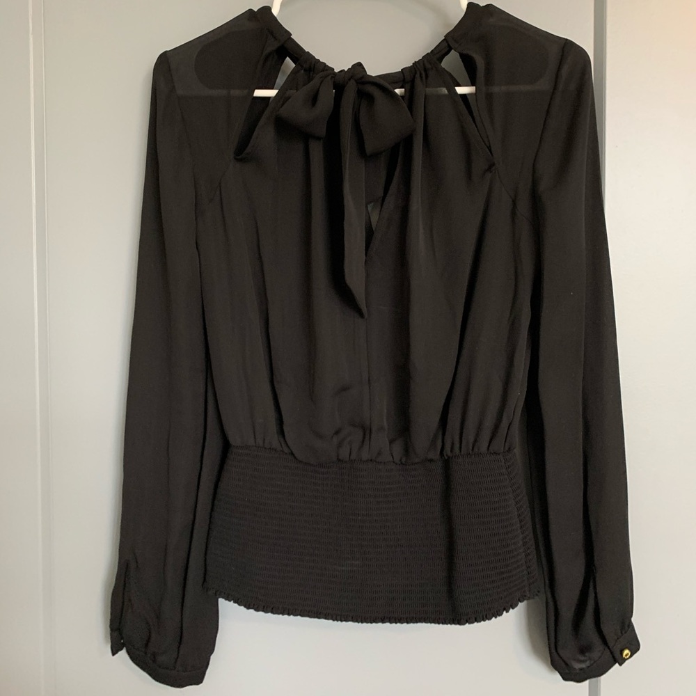 NWT S bebe black cutout blouse